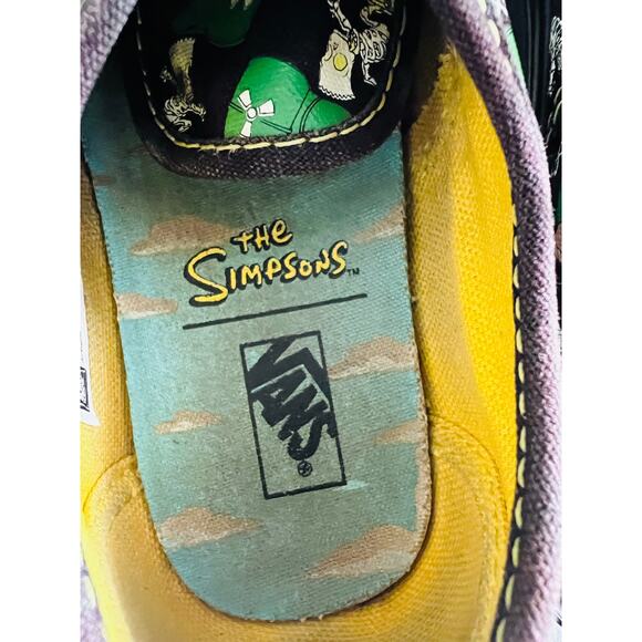 Vans x Simpsons Glow Bart Kids Sneakers Size 12 Black Green Limited Edition - Picture 8 of 11